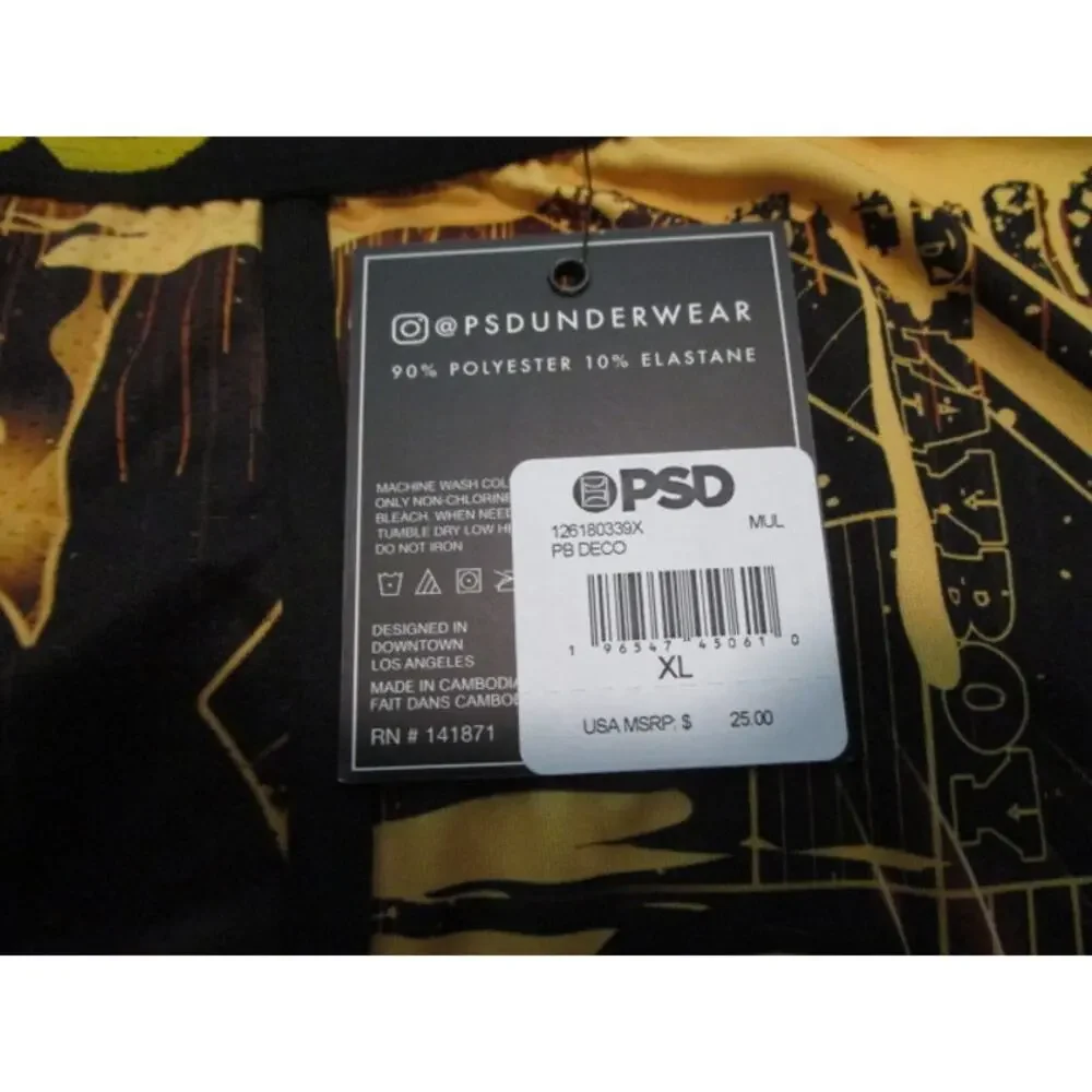 PSD Playboy Deco Black & Gold Men's XL Underwear Boxer Briefs